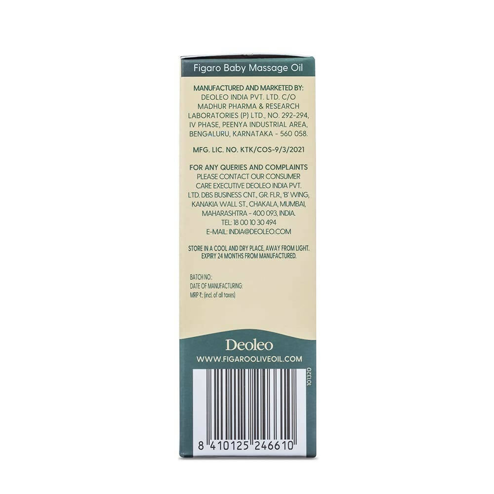 Figaro Baby Massage Oil With Natural Olive Oil, Enriched With Vitamin E | Grocsy