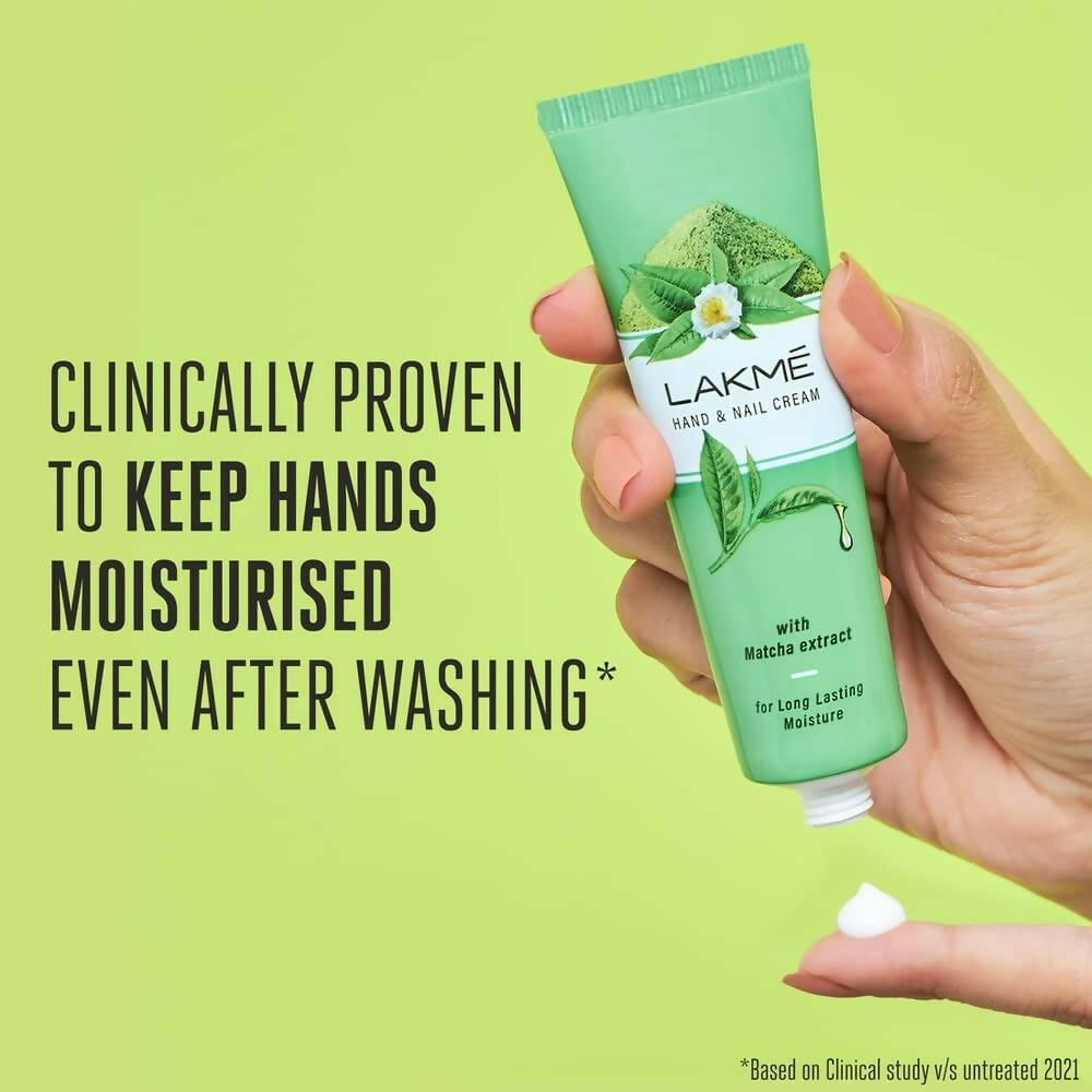 Lakme Hand & Nail Cream With Matcha, Pentavitin And Almond Oil | Grocsy