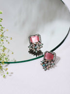 Blush Pink Stone Earrings- Ruby Raang | Grocsy