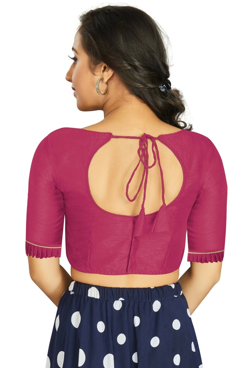 Aastha Fashion Women's Pink Art Silk Designer Party Wear Readymade Blouse | Grocsy