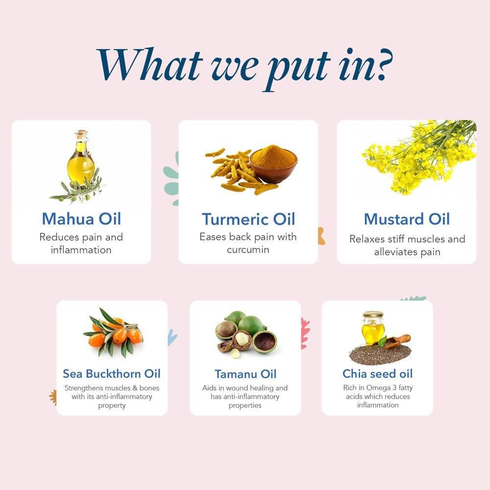 The Moms Co Natural Pain Relief Oil | Grocsy