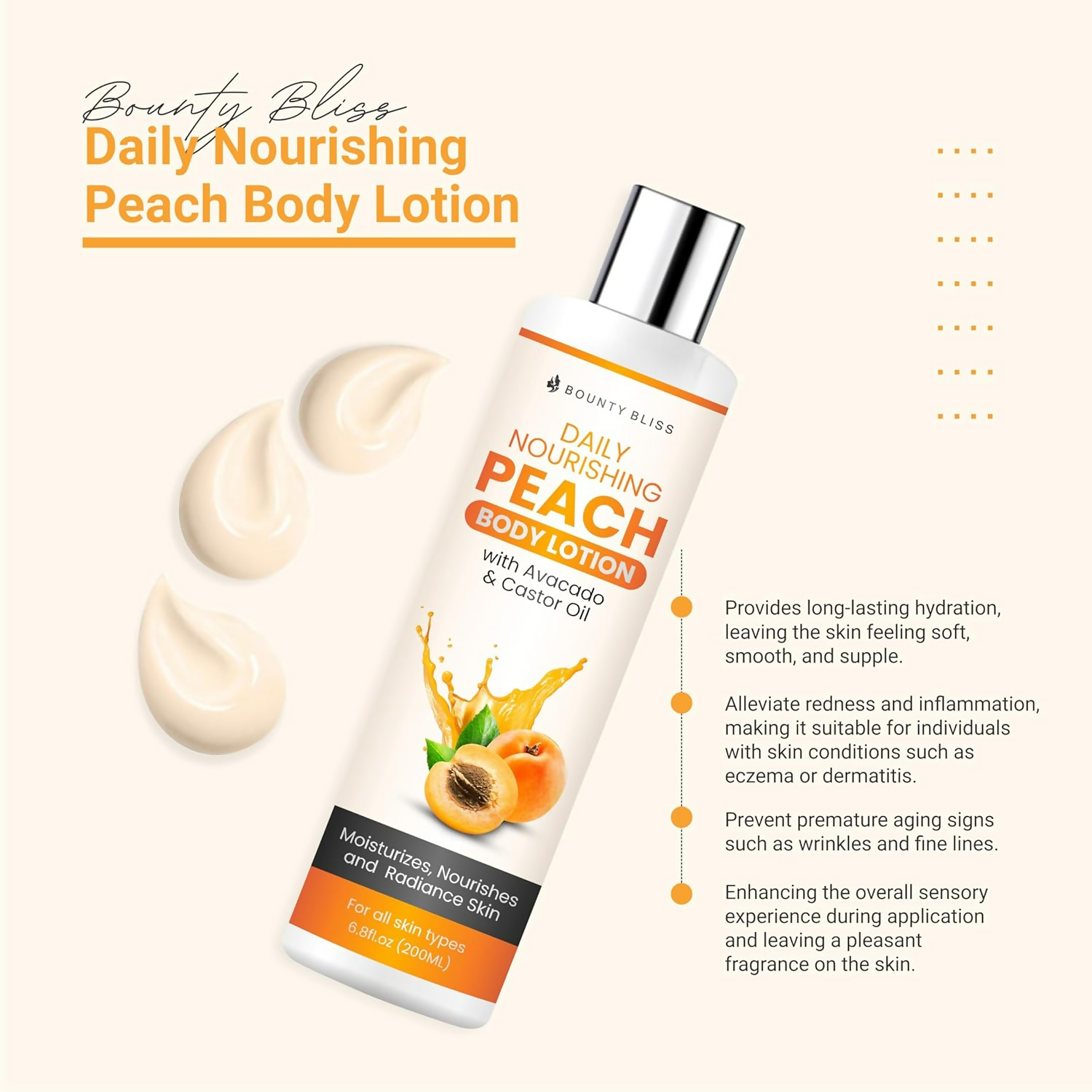Bounty Bliss Daily Nourishing Peach Body Lotion | Grocsy