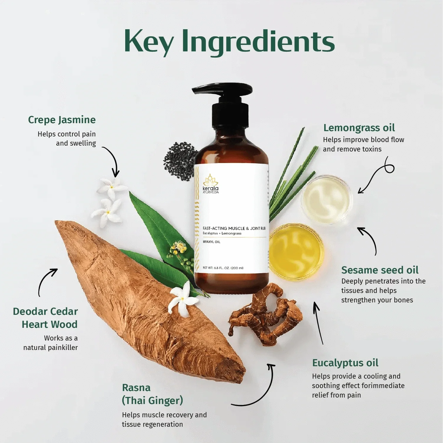 Kerala Ayurveda USA Fast-Acting Muscle & Joint Rub - Myaxyl Oil | Grocsy