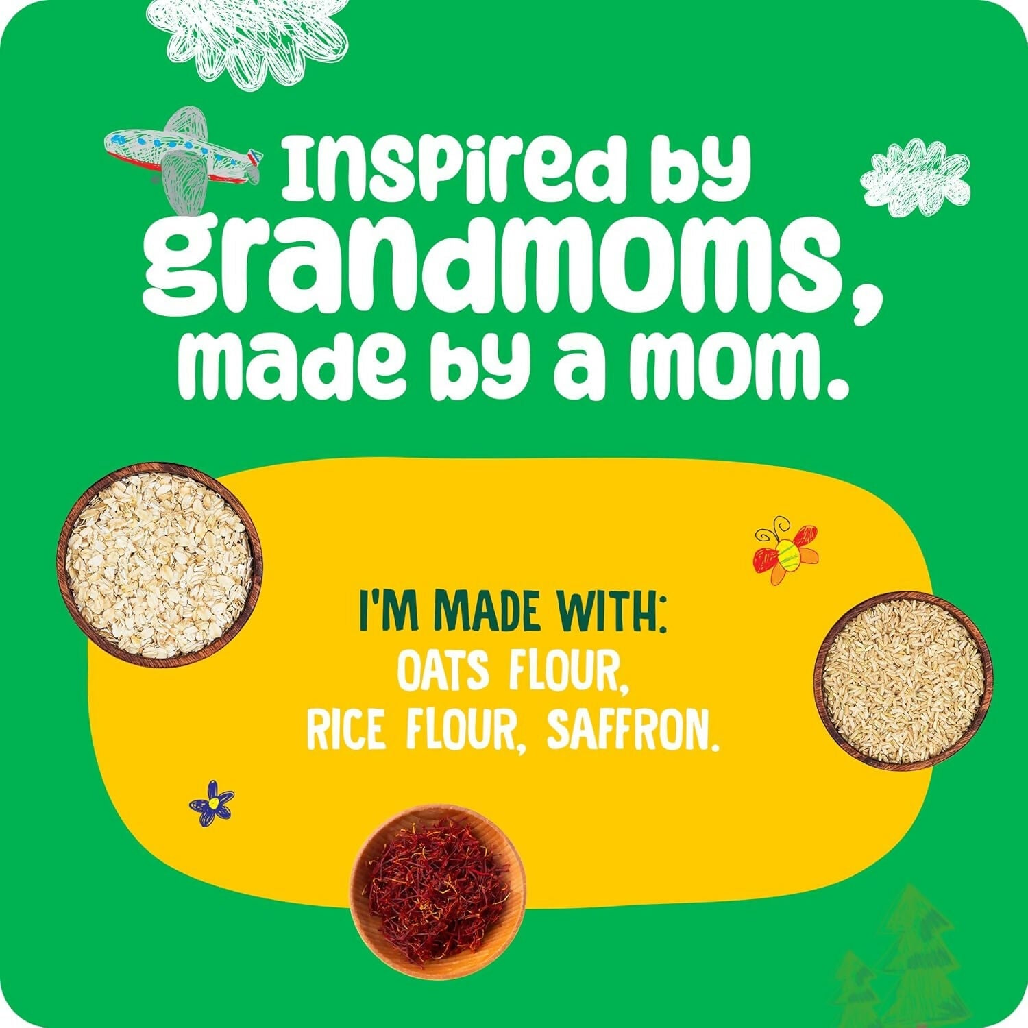 Yoga Bar Yogababy Saffron & Oats Mix, Healthy Porridge Mix For Infants, Kids, Children | Grocsy