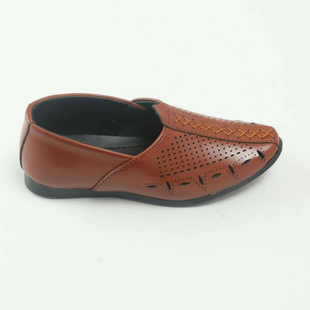 Tiny Bugs Boys Party & Ethnic Wear Mojari - Tan Color | Grocsy