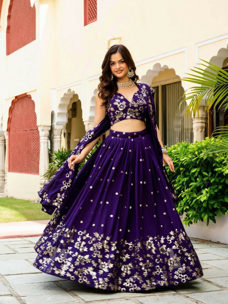 Lehenga Mart Designer Indian Wedding Lehenga Choli-Blue | Grocsy