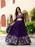 Lehenga Mart Designer Indian Wedding Lehenga Choli-Blue | Grocsy