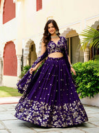Lehenga Mart Designer Indian Wedding Lehenga Choli-Blue | Grocsy