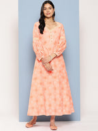 Yufta Peach Maxi Dress | Grocsy