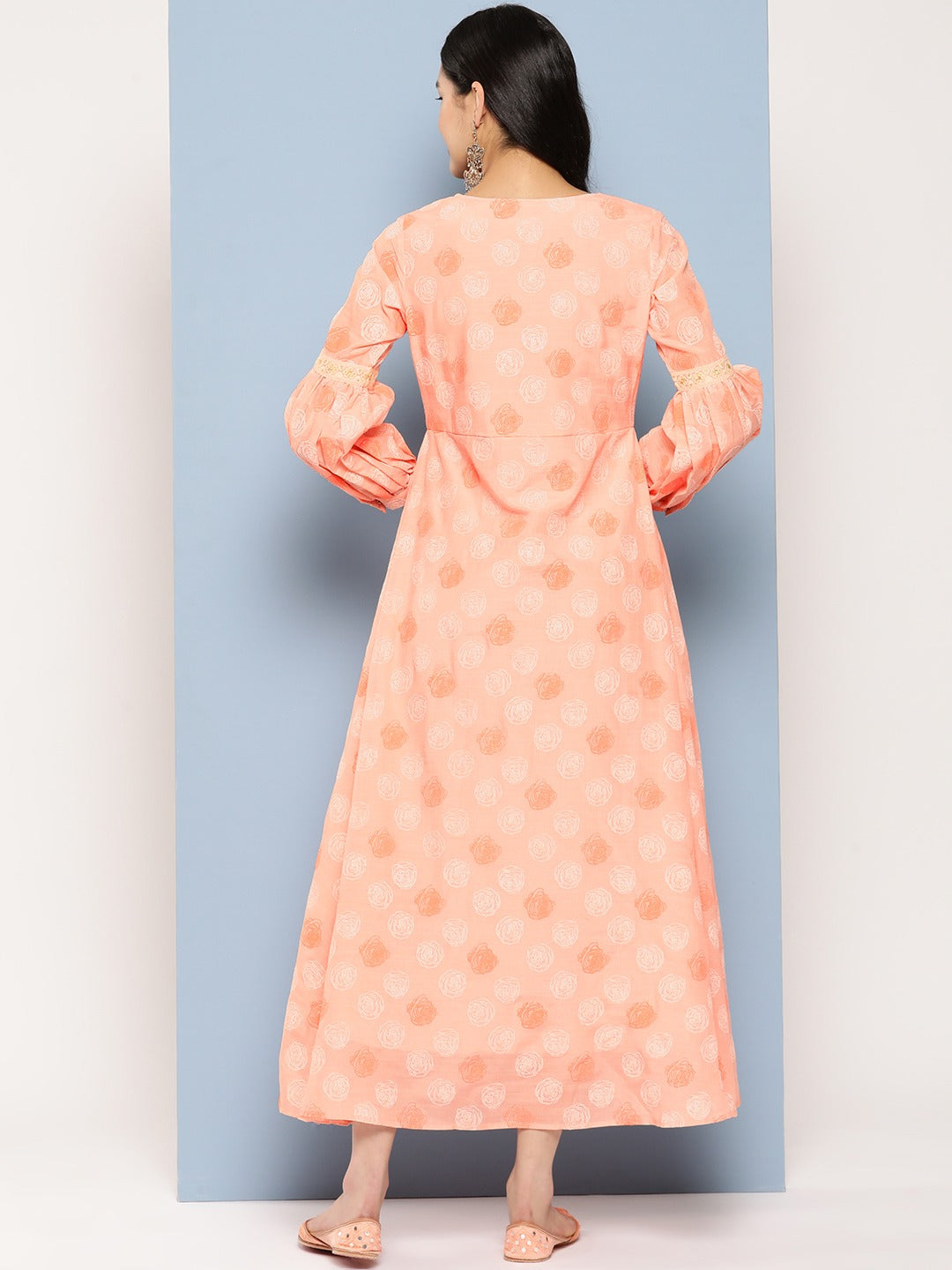 Yufta Peach Maxi Dress | Grocsy