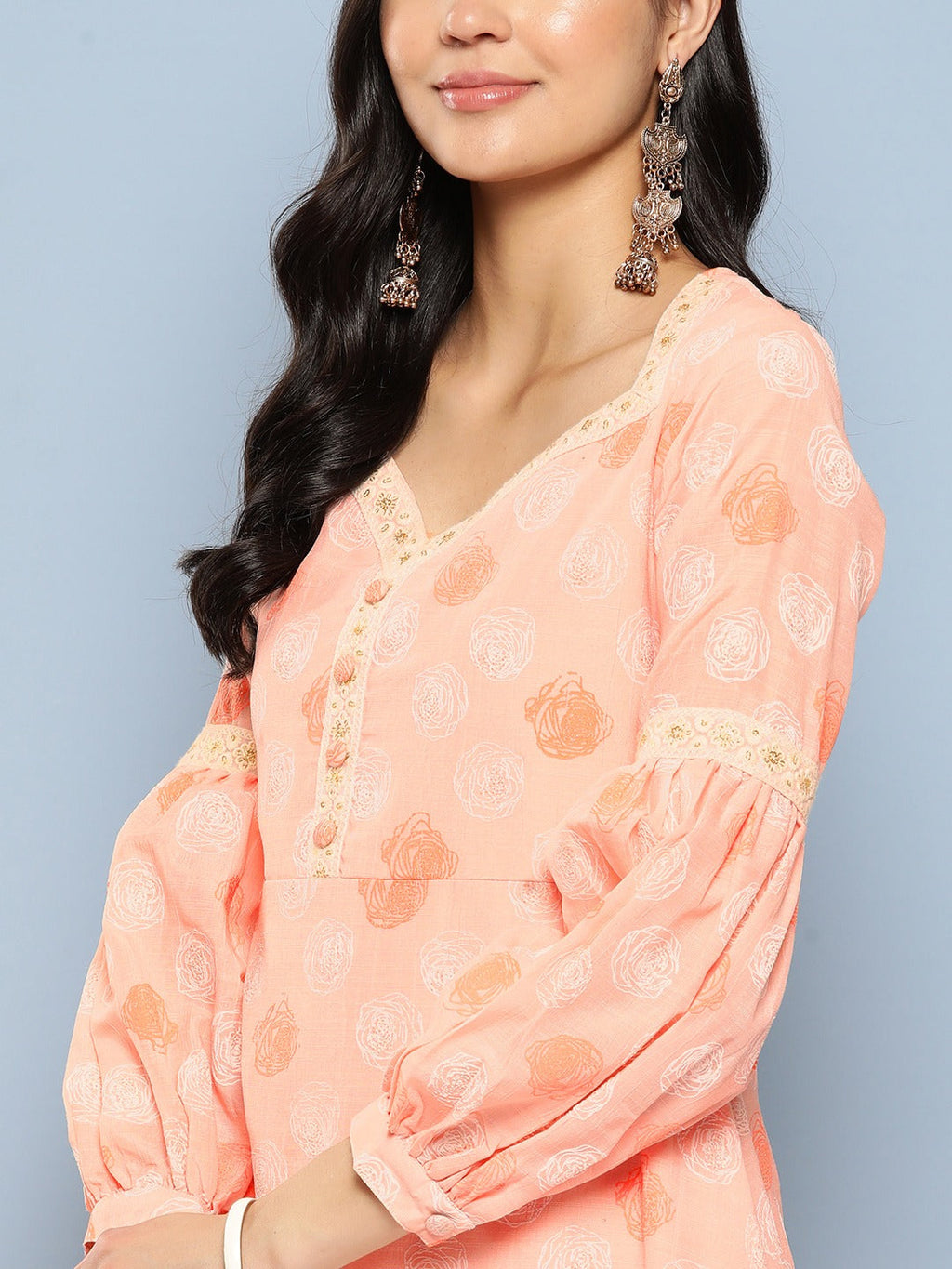 Yufta Peach Maxi Dress | Grocsy