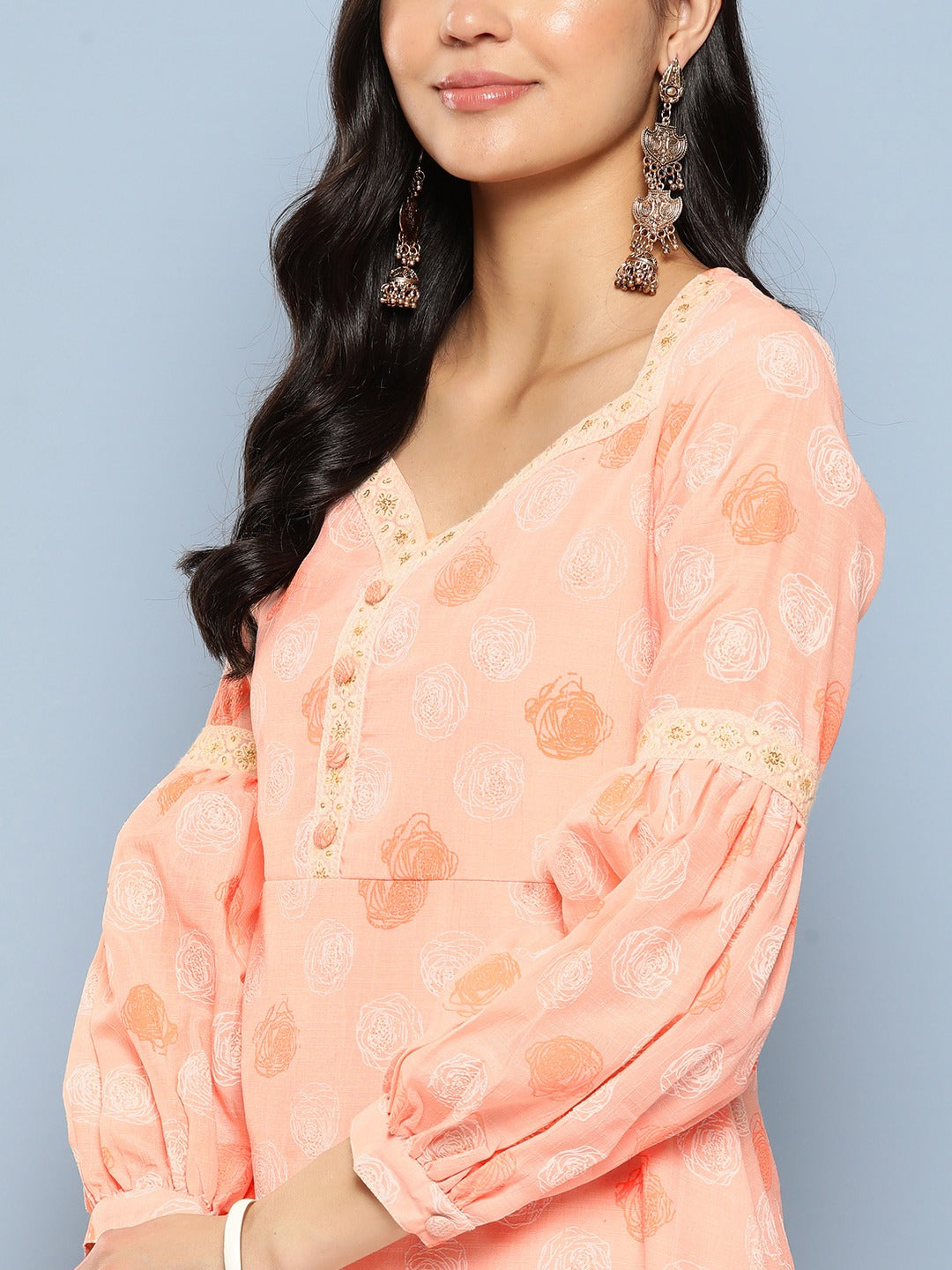 Yufta Peach Maxi Dress | Grocsy