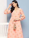 Yufta Peach Maxi Dress | Grocsy