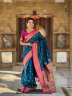 Vedant Vastram Soft Litchi Silk Paithani Jacquard Saree - Morpich | Grocsy