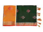 Mimosa Women's Kanchipuram Art Silk Green Saree | Grocsy