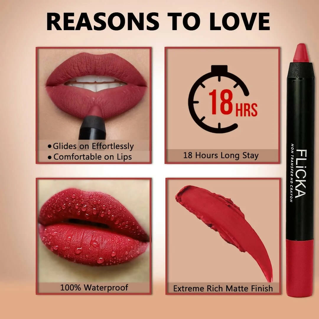 FLiCKA Lasting Lipsence Crayon Lipstick 01 Sleeping Beauty | Grocsy