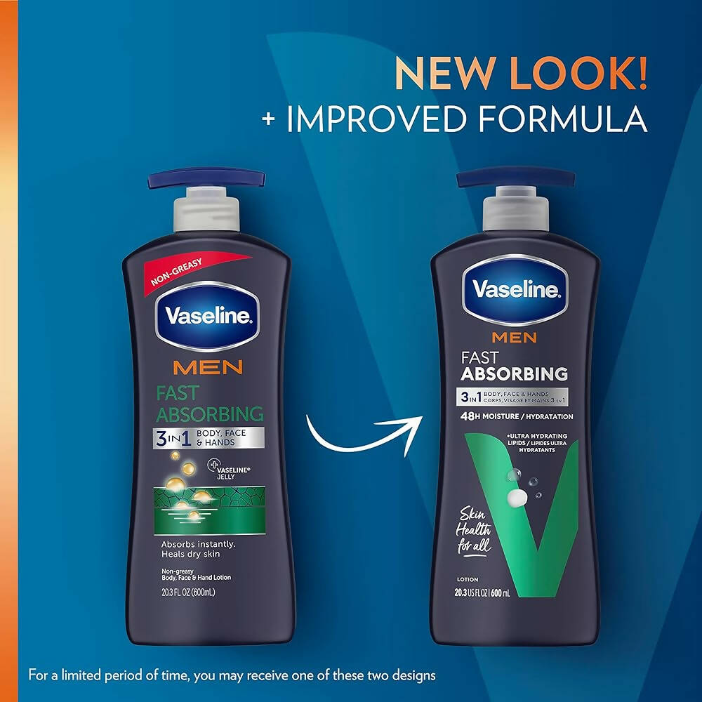 Vaseline Men Fast Absorbing Body and Face Lotion | Grocsy