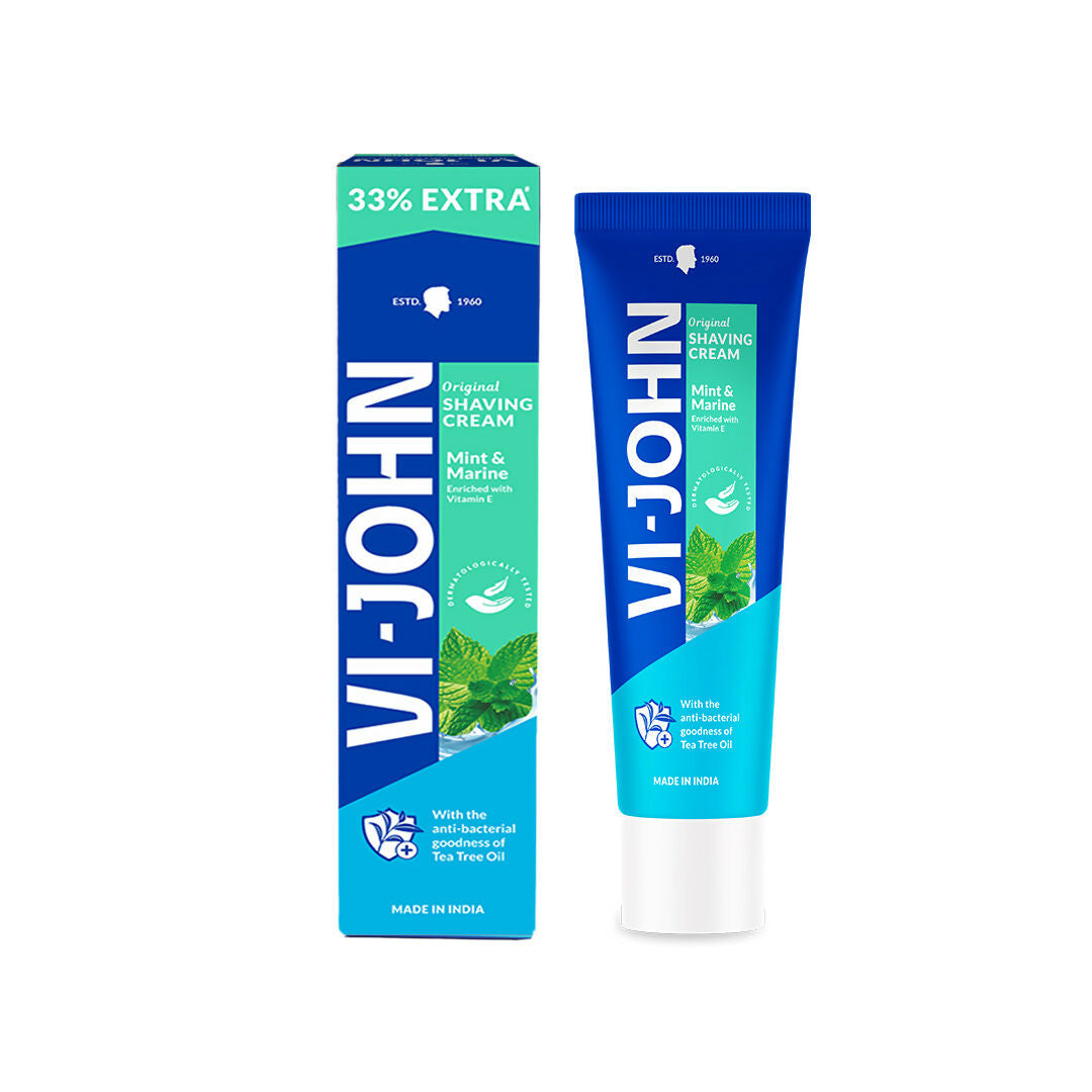 VI-JOHN Dermatologically Tested Vitamin-E enriched Anti Bacterial Mint & Marine Shaving Cream | Grocsy