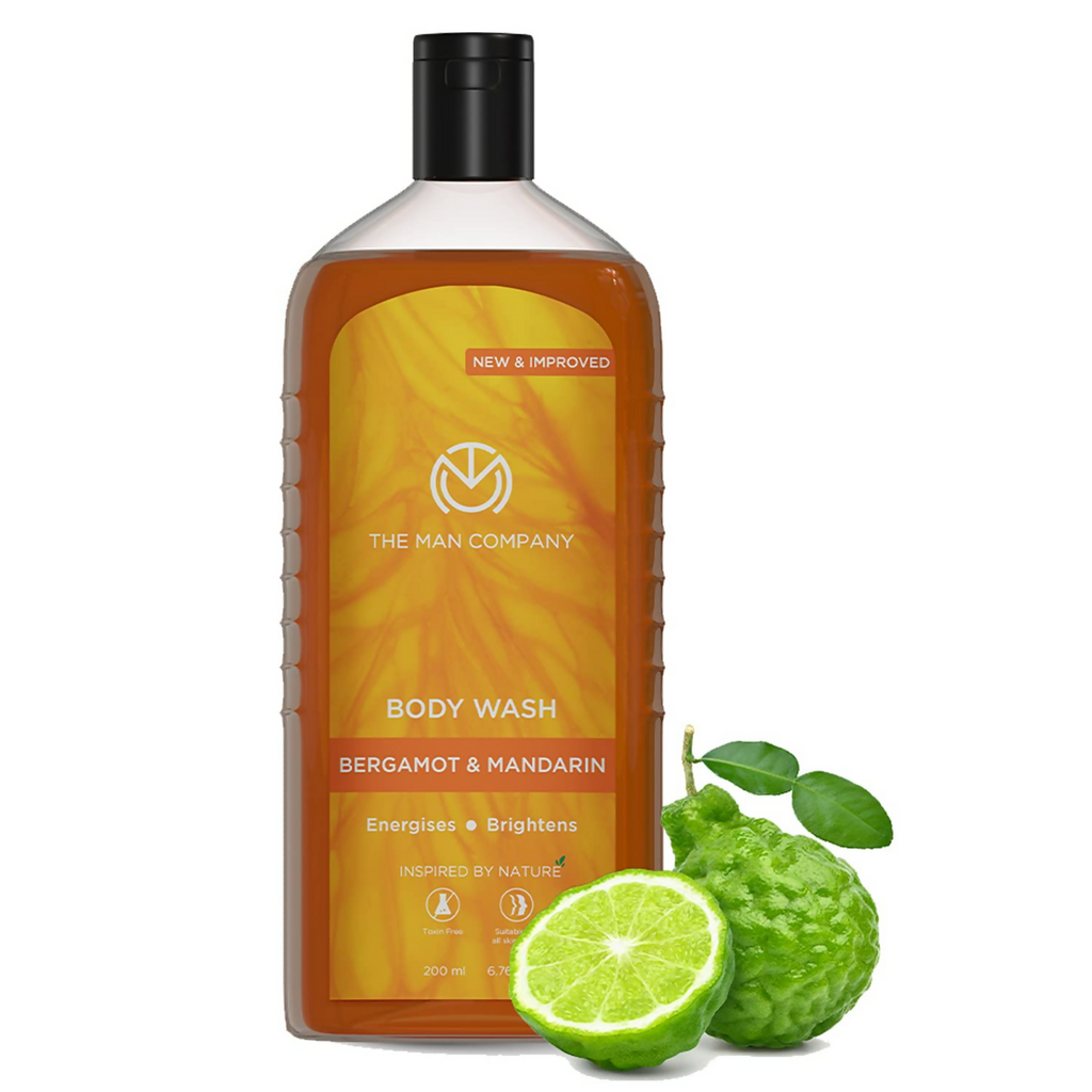 The Man Company Perfumed Body Wash- Bergamot & Mandarin Glowing & Bright Skin With Turmeric & Orange Peel Extract | Grocsy