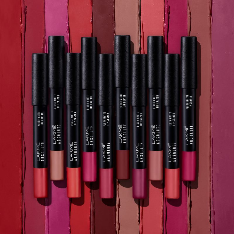 Lakme Absolute Plush Matte Lip Crayon - 303 Foxy Brown | Grocsy