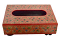 Nizalia Chinar Leaf Embossed Red Paper Mache Tissue Paper Holder | Grocsy