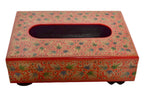 Nizalia Chinar Leaf Embossed Red Paper Mache Tissue Paper Holder - Limited Time Offer | Grocsy