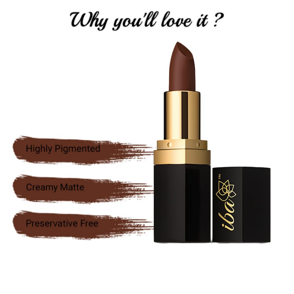 Iba Long Stay Matte Lipstick - M03 Toffee Brown | Grocsy