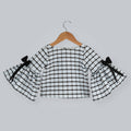 Pink Cow Fashions Box Printed Top With Bow | Grocsy