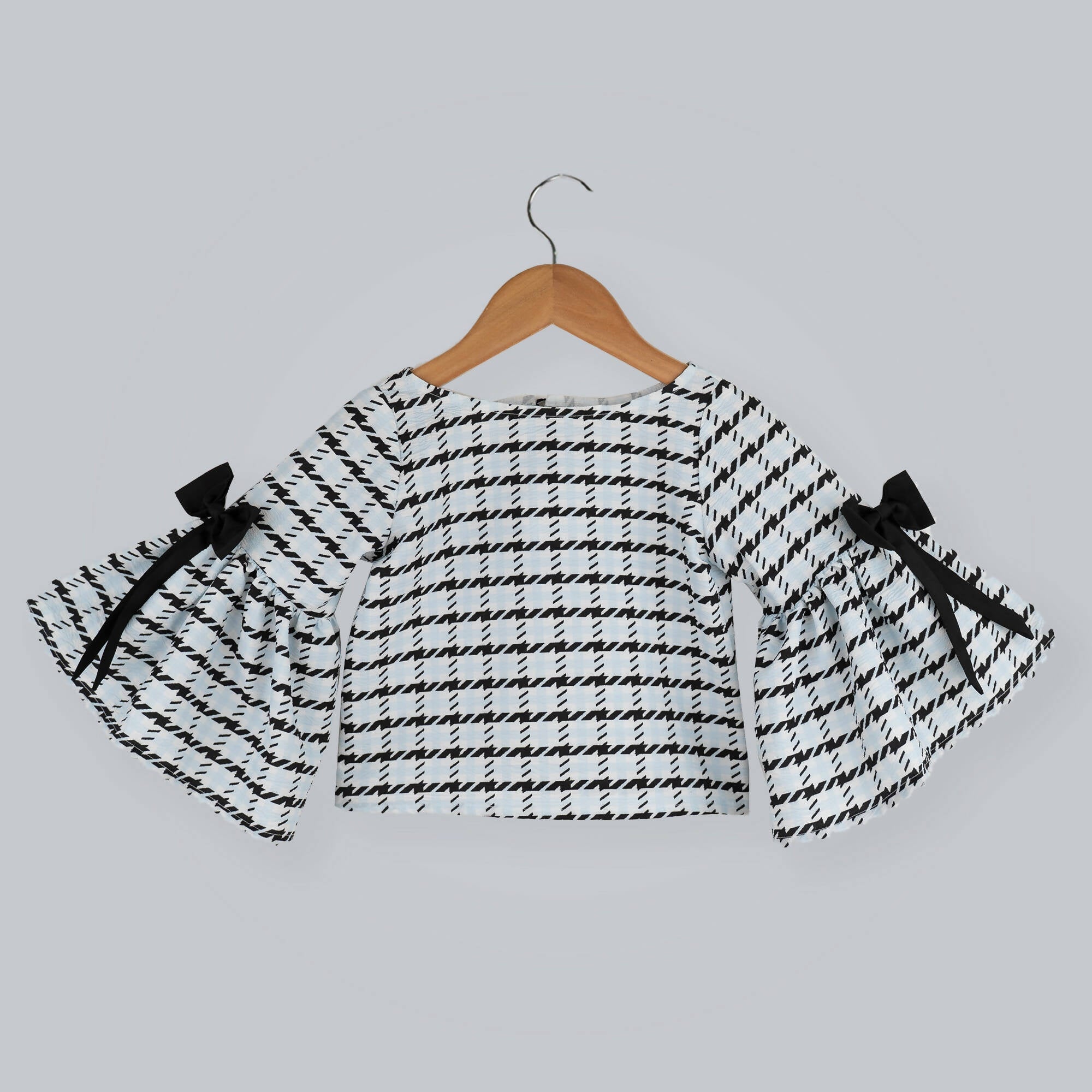 Pink Cow Fashions Box Printed Top With Bow | Grocsy