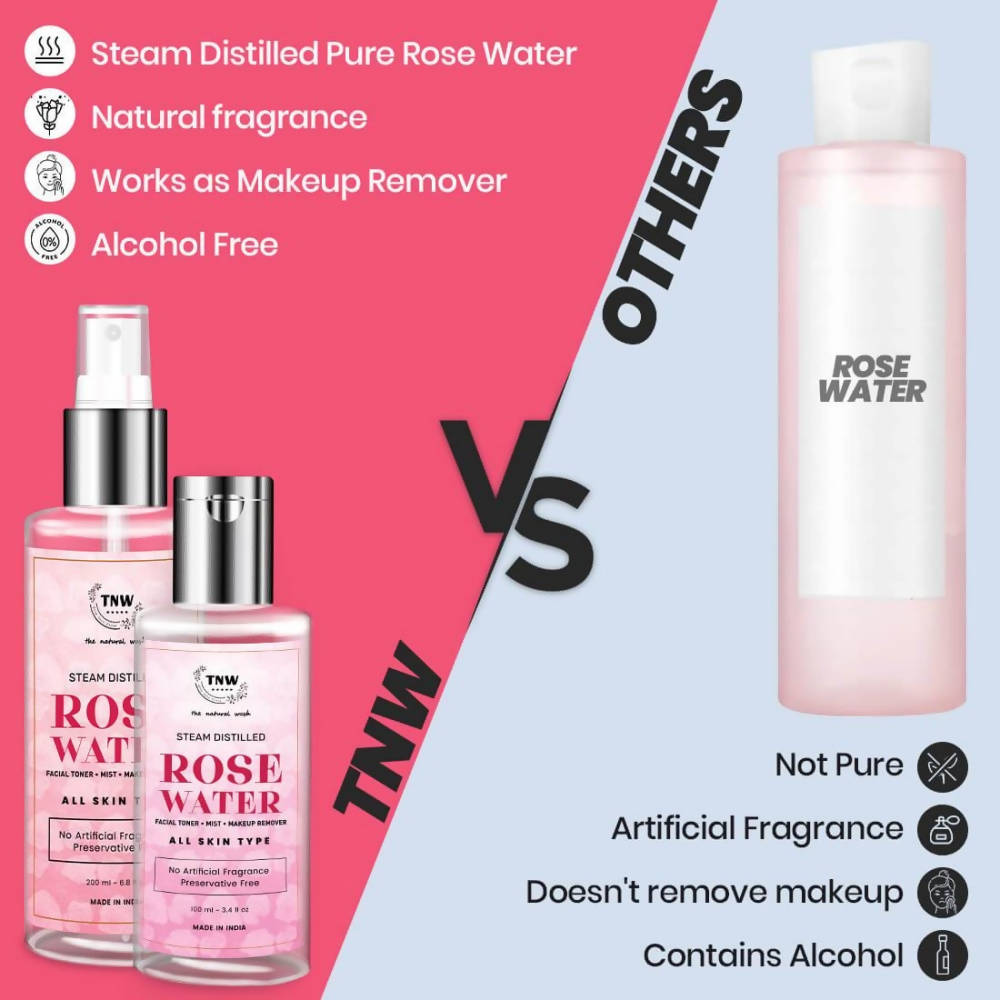 The Natural Wash Steam Distilled Rose Water | Grocsy
