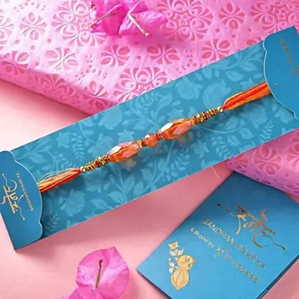 Ethnic Pearl N Mauli Rakhi With Figberry | Grocsy