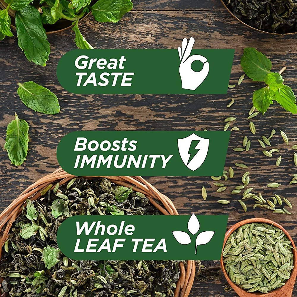 Chaayos Mint Saunf Green Tea Bags | Grocsy