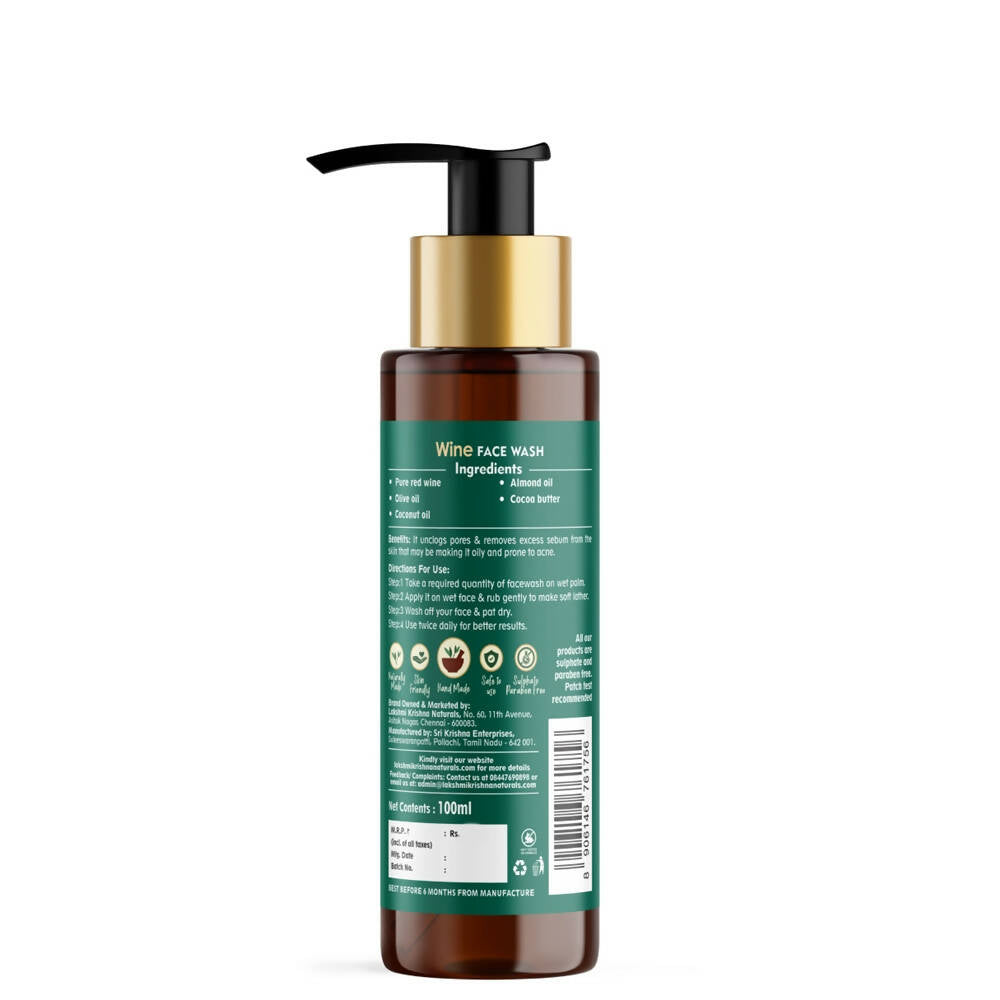 Lakshmi Krishna Naturals Wine Face Wash | Grocsy