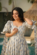 Aayaa Designer Printed Full Flared Gown - Multi Color | Grocsy