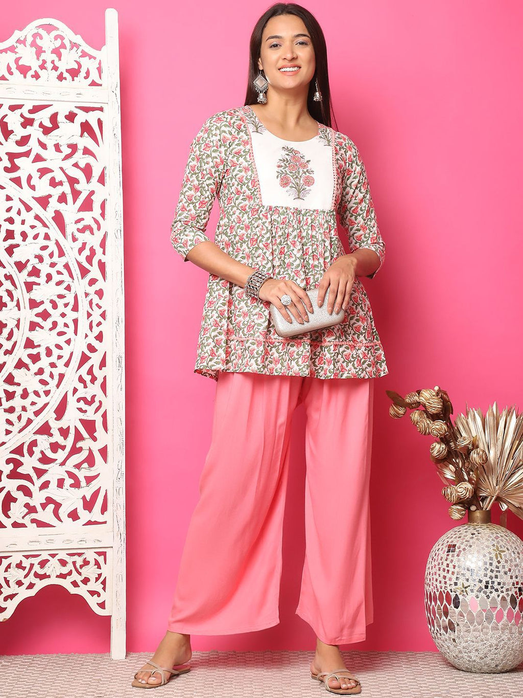 TAG 7 Women Flared Solid Palazzos | Grocsy
