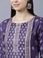 Myshka Women Purple Ethnic Motifs Printed Kurta | Grocsy