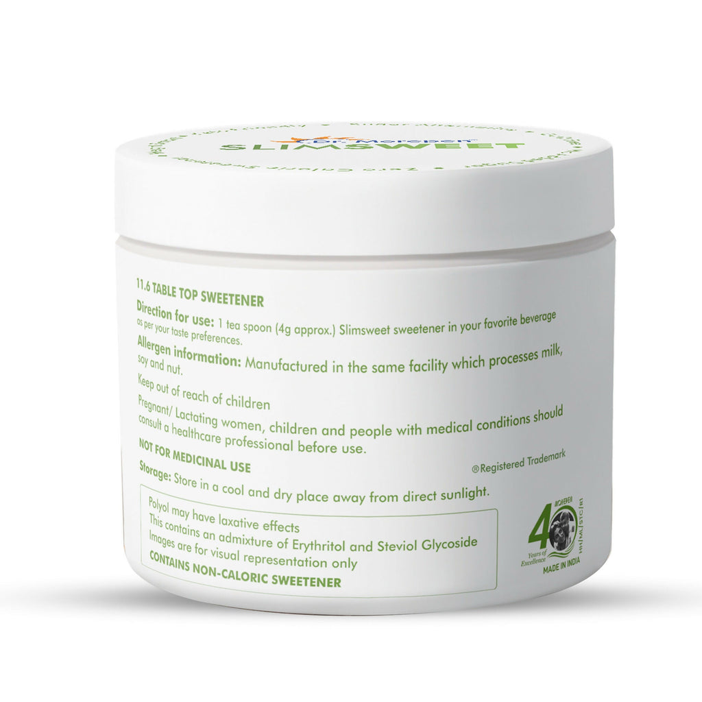 Dr. Morepen Slimsweet Natural Sugar Substitute with Stevia & Monk Fruit | Grocsy