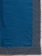 Blue Silk Blend Embroidered Saree with Unstitched Blouse - Vairagi | Grocsy