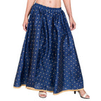 Indian Clothing Asmaani Navy Blue Color Golden Zari Work Maxi Skirt | Grocsy