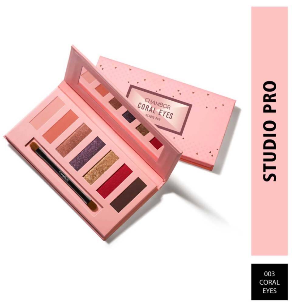 Chambor Studio Pro Eye Shadow Palette Makeup - 003 Coral Eyes | Grocsy