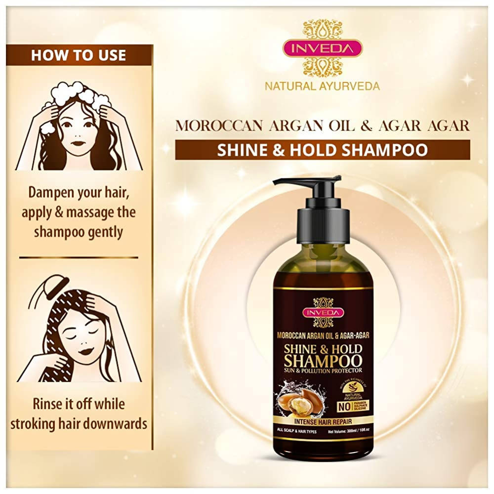 Inveda Moroccan Argan Oil & Agar Agar Shine & Hold Shampoo | Grocsy