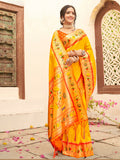 Shree Shyam Fashion Silk Blend Yellow Saree | Grocsy