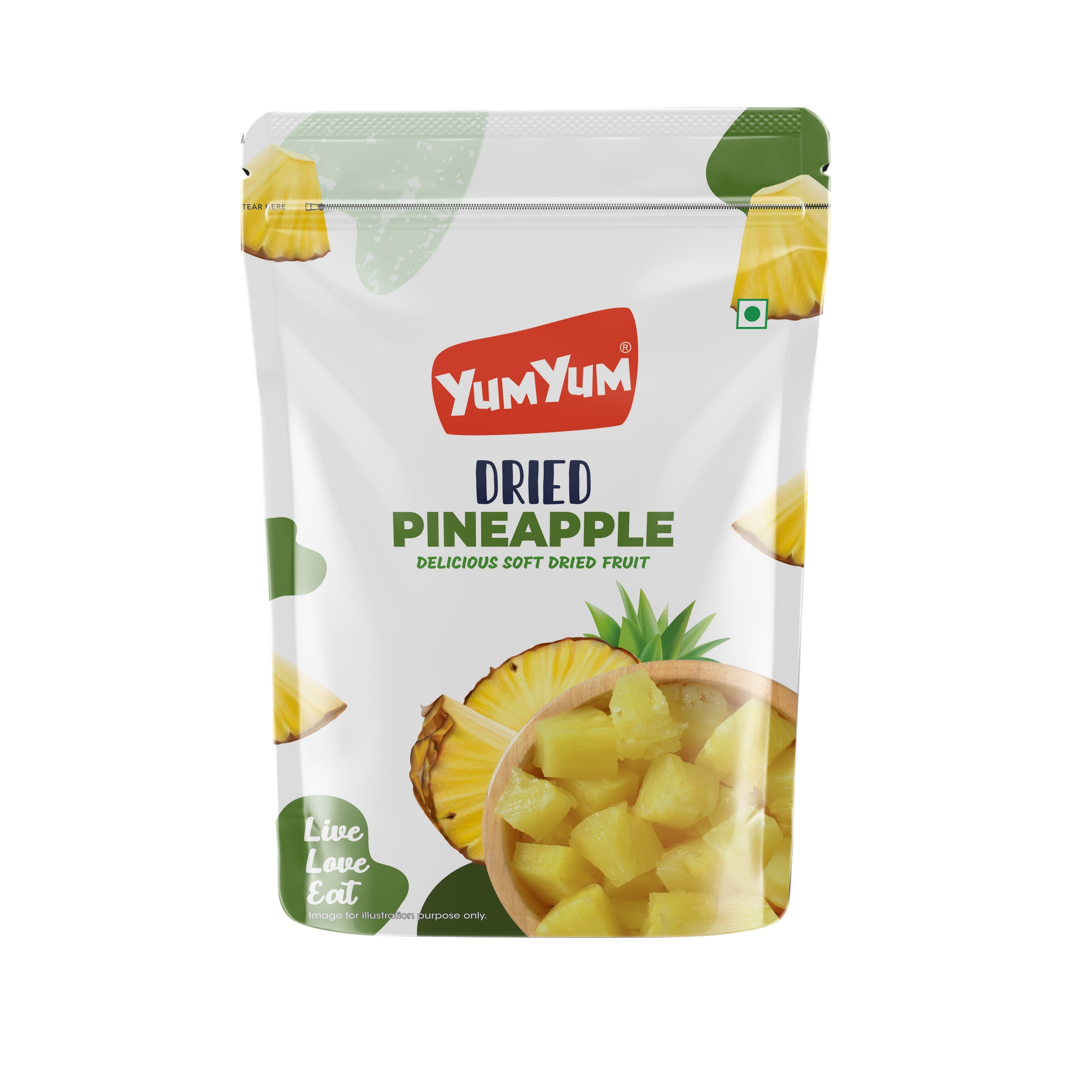 Yum Yum Dried Pineapple Pouch | Grocsy