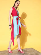Yufta Pink Fit & Flare Dress | Grocsy