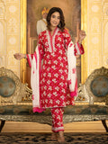 Yufta Pink Floral Print Straight Pakistani Style Kurta Trouser And Dupatta Set | Grocsy