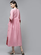 Yufta Pink & Maroon Ethnic Dress | Grocsy