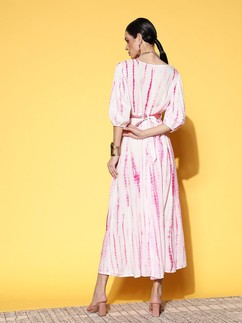 Yufta Pink Midi Dress | Grocsy