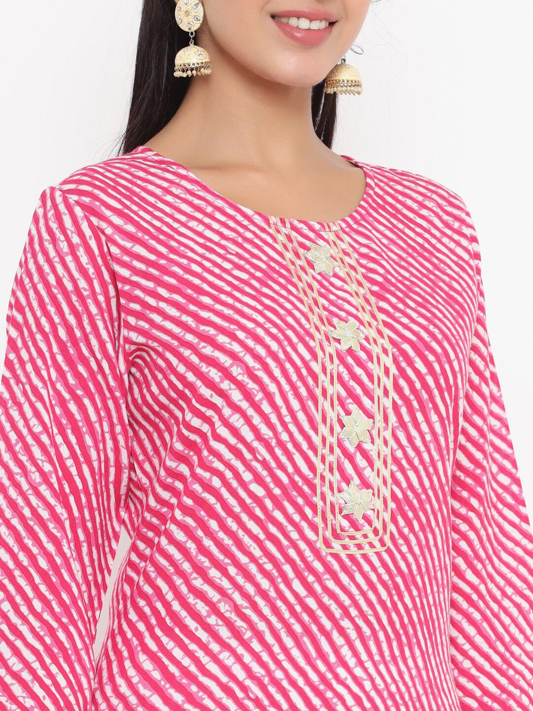 Yufta Pink Printed Kurta | Grocsy