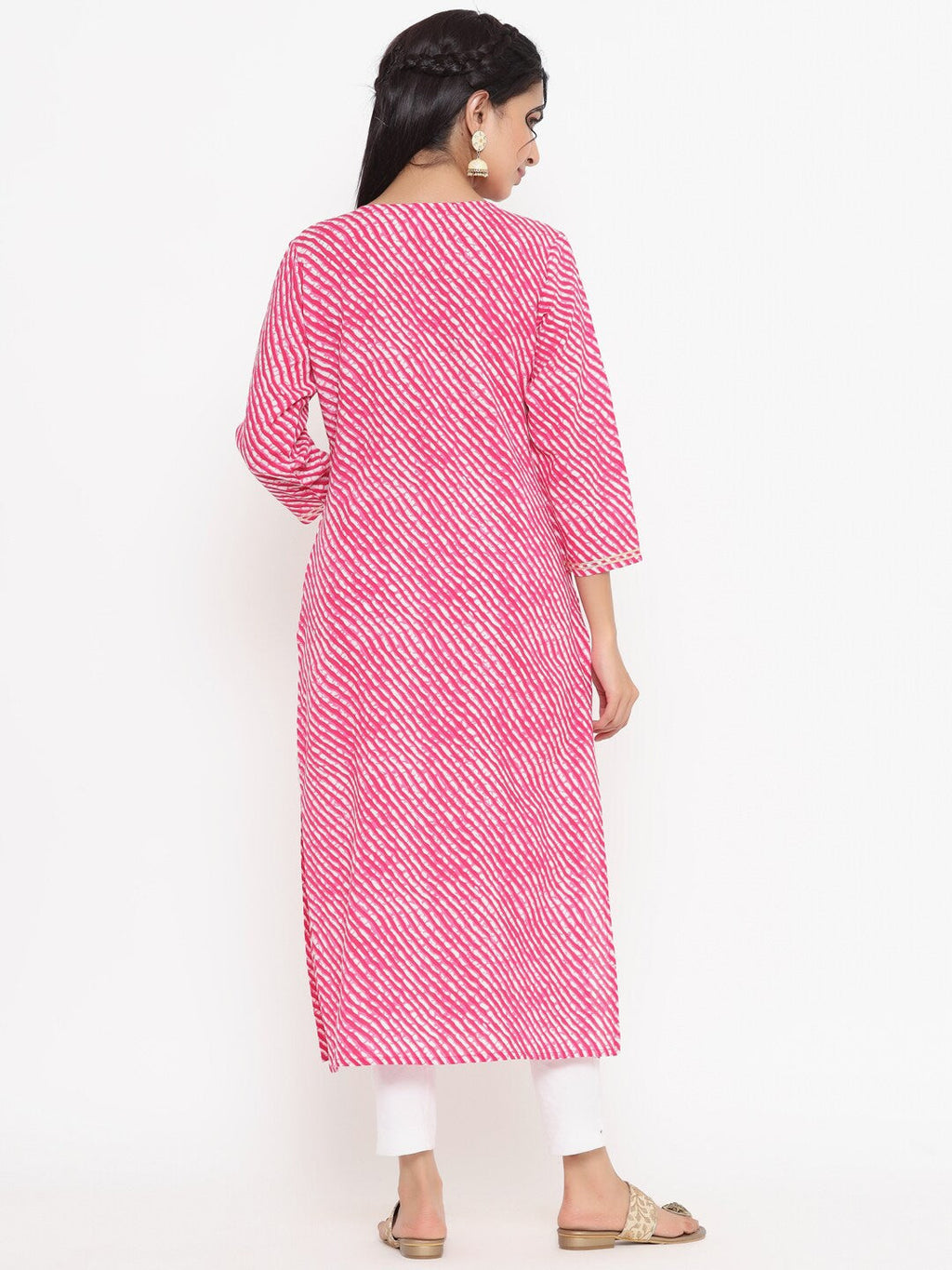 Yufta Pink Printed Kurta | Grocsy