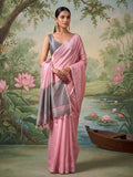 Anaita Pink Tissue Saree With Blouse | Grocsy